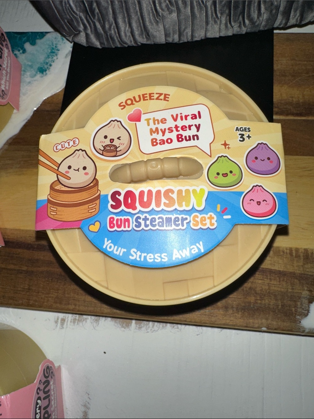 Squeeze Squishy Bun Steamer Set - Beige